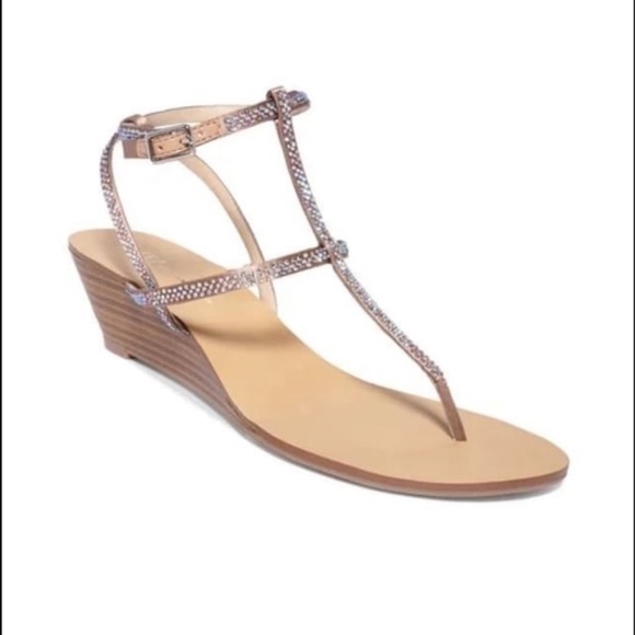 Stylish Wedge Sandals with Rhinestone Straps - Picture 1 of 7